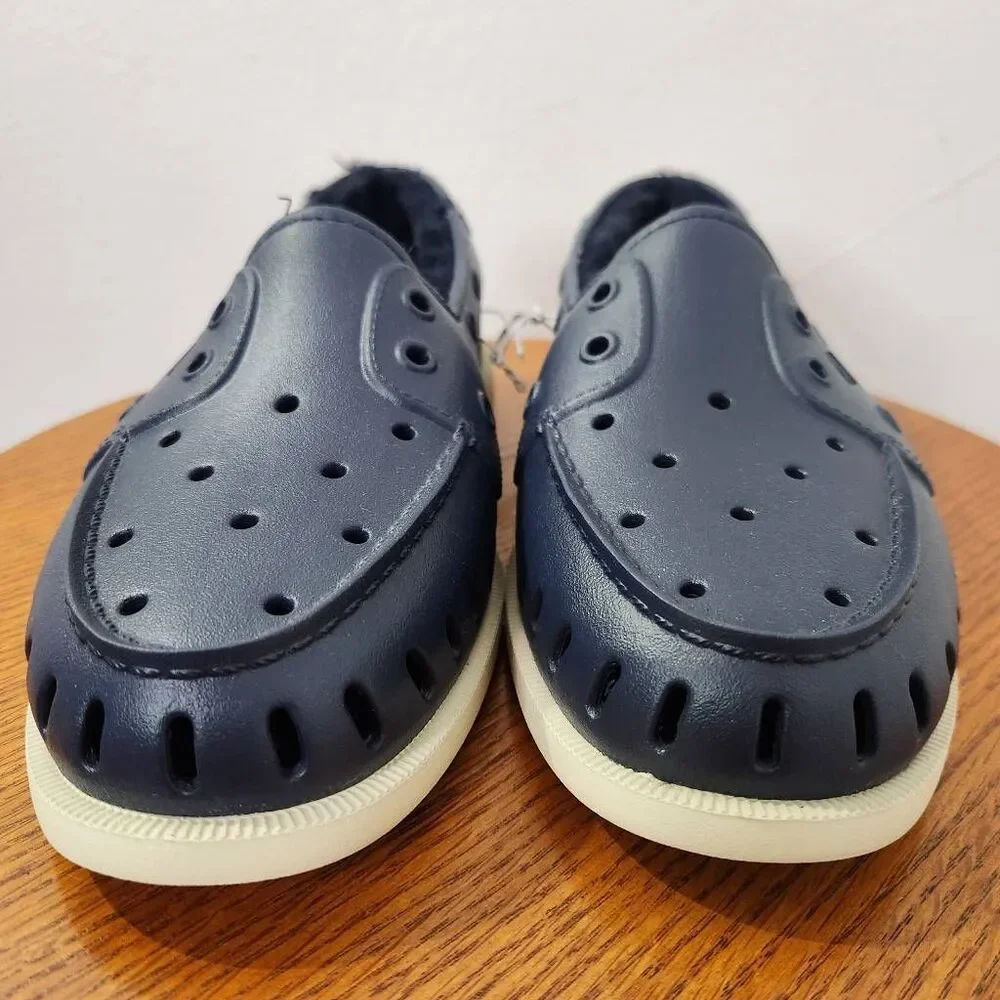 Sperry Women's Navy Float Boat Shoes with Faux Fur Lining Size 8 NWOT